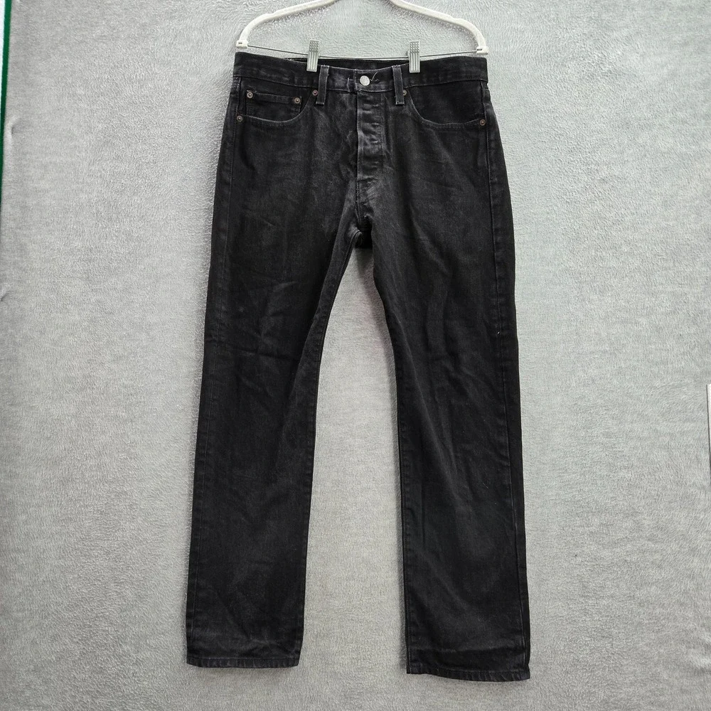 Levi's‎ Men Jeans 3xx29 Black 501 Cotton Elastane Button Fly Original Fit